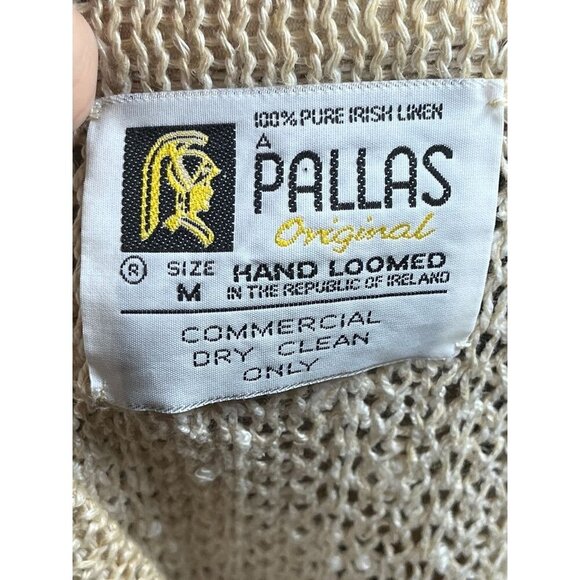 Vintage Pallas Linen Hand Loomed Skirt M Cream Coastal Neutral Boho Retro Indie - Picture 7 of 8